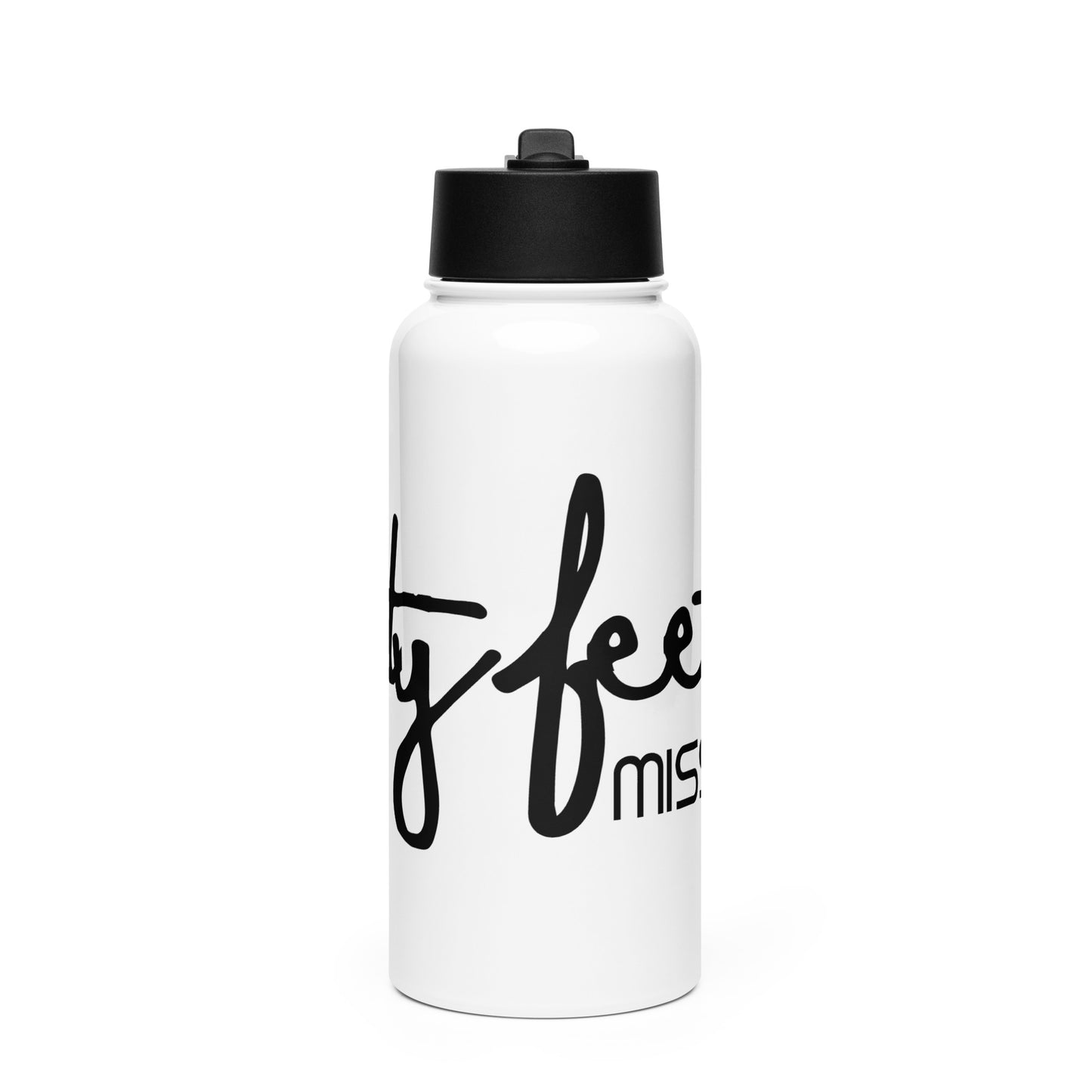 Classic Logo Stainless steel water bottle with a straw lid