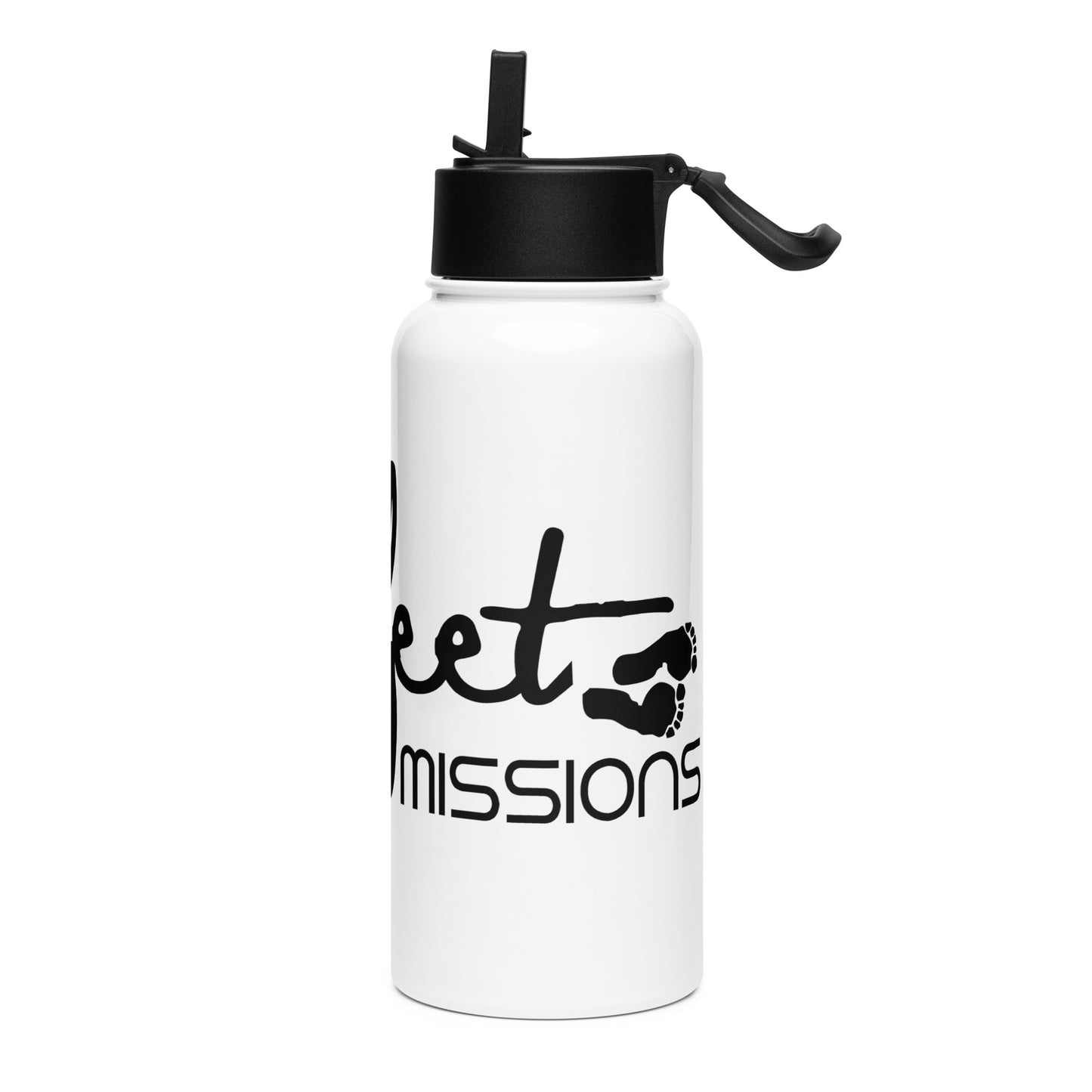 Classic Logo Stainless steel water bottle with a straw lid